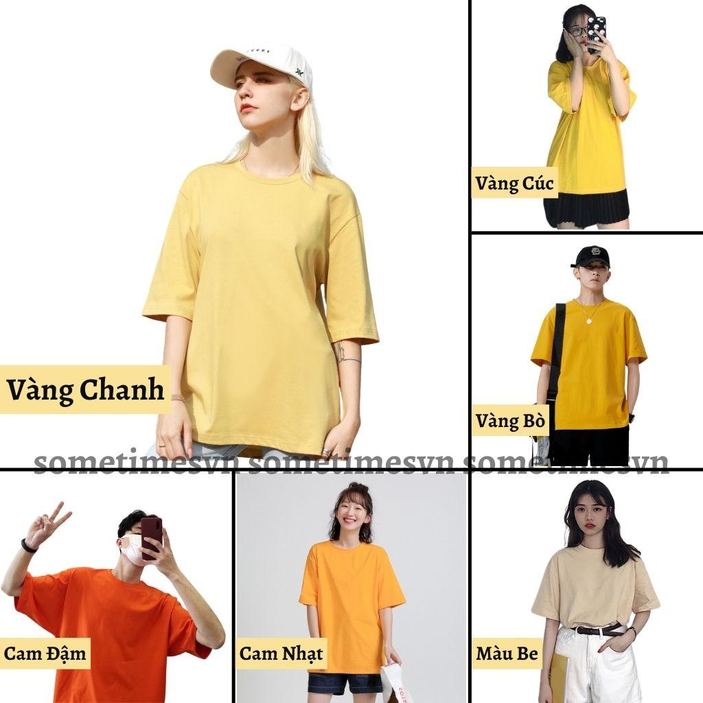 Áo thun tay lỡ nam nữ unisex trơn áo phông nhiều màu cổ tròn vải thun co dãn TTL01 - Sometimes