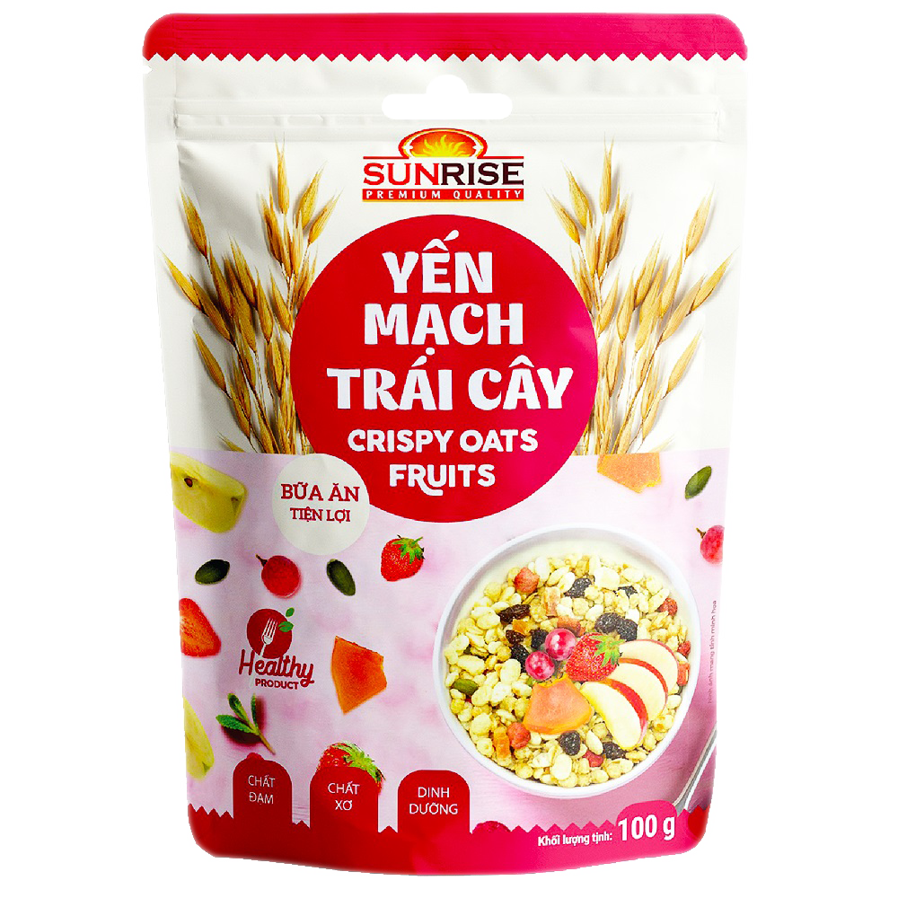 Yến mạch trái cây Sunrise ăn kiêng giảm cân gói 100g