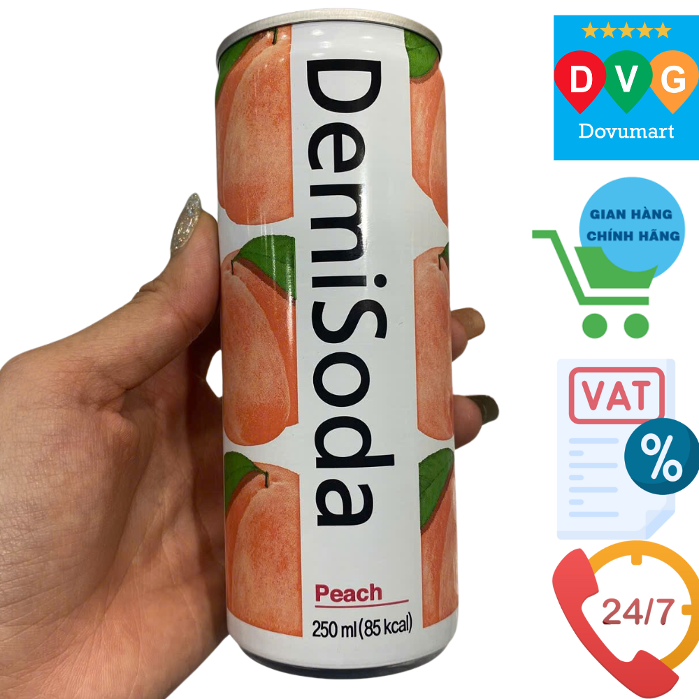 Nước Demisoda Vị Đào Dong a - Otsuka Hàn Quốc Lon 250ML / 현주FC) 데미소다 복숭아 250ML