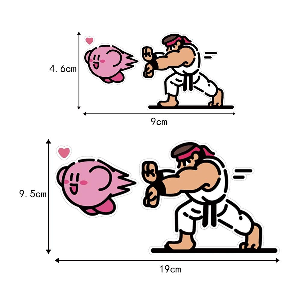 Kirby & KOF Sticker Dán xe máy chống thấm nước Decal trang trí kính chắn gió