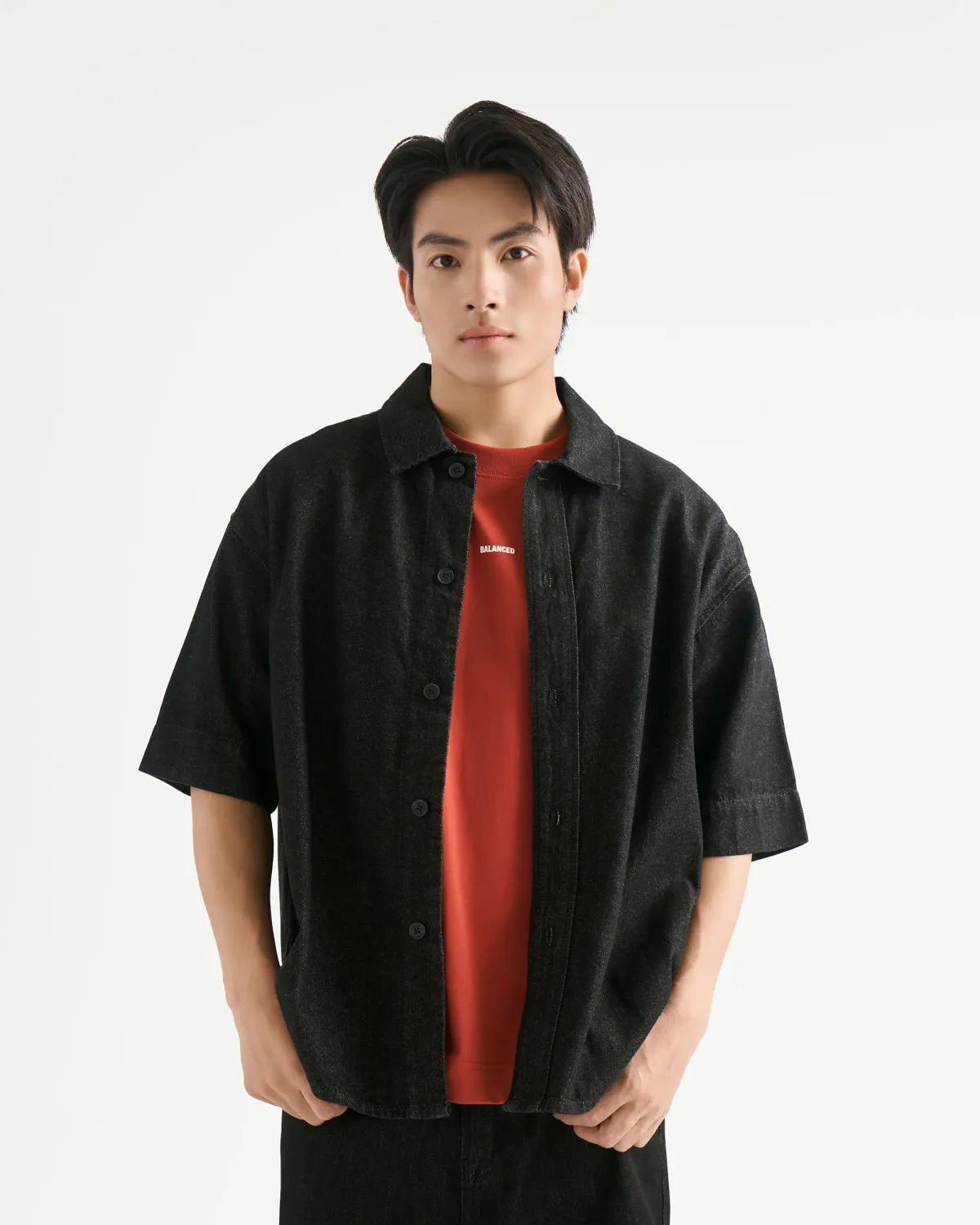 Áo Sơ Mi Nam Denim Tay Ngắn Form Oversize - ROUTINE 10F25DSH008