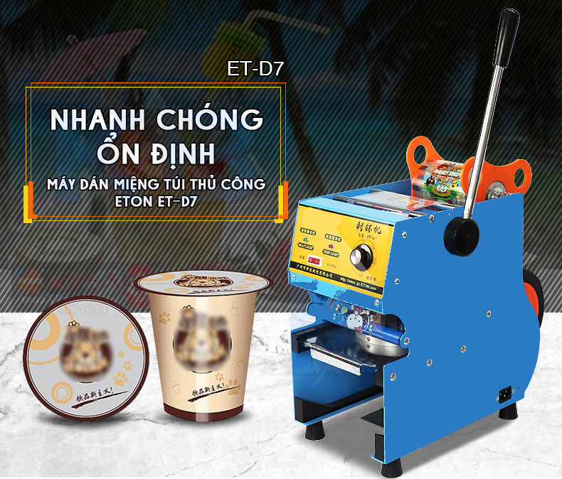 Máy dập miệng cốc trà sữa ET D7