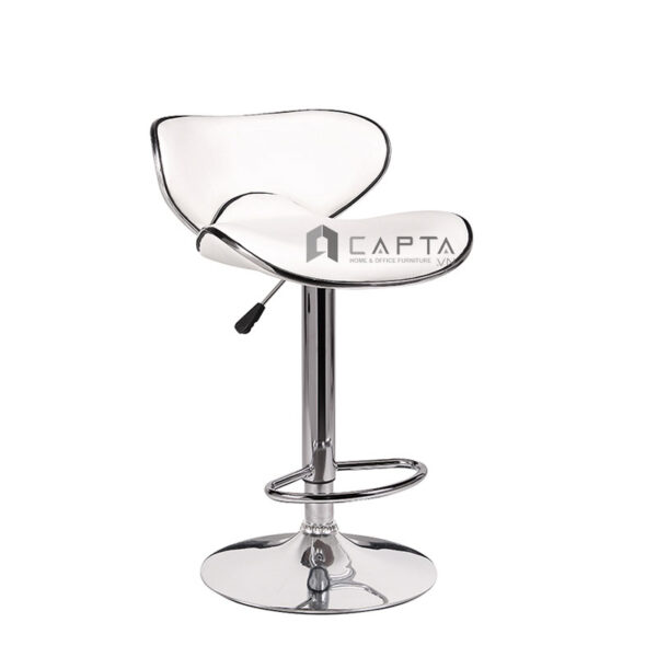 Ghế quầy bar thân nệm con sò đẹp CB2213-P Nội thất Capta nệm PVC nhập khẩu chân thép mạ chrome tăng giảm hcm