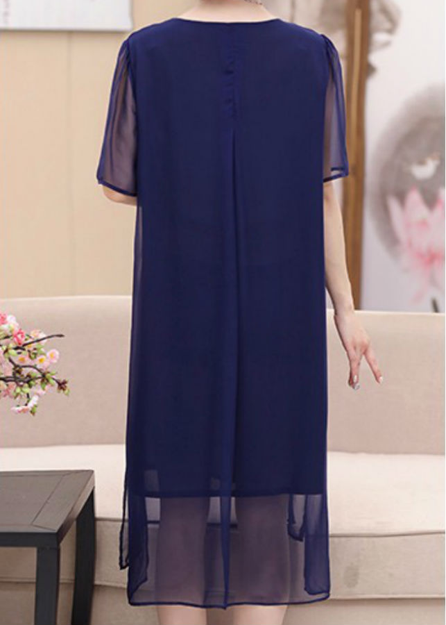 Đầm Nữ Suông Trung Niên DRESS921 - Xanh Đen (Size