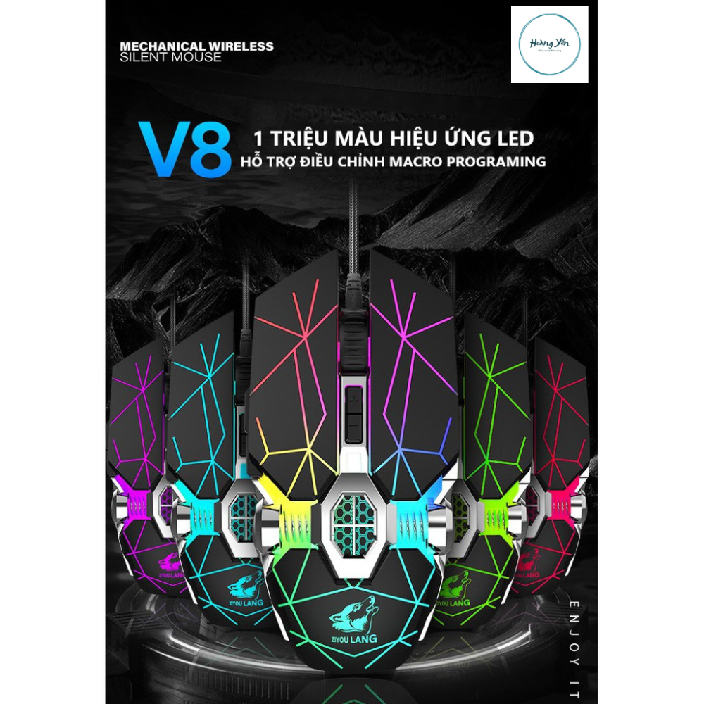 Chuột Gaming Siêu Khủng Esports V8 Super Gaming Kiểu Dáng Siêu Độc Lạ, Led RGB Tự Đổi Màu