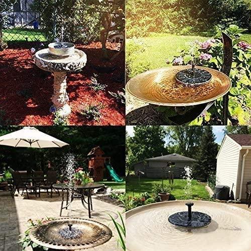 Máy bơm nước năng lượng mặt trời 2.5W với pin dự phòng tích hợp, bộ bơm nước năng lượng mặt trời ngoài trời để tắm chim, ao, bể bơi, sân hiên, trang trí vườn