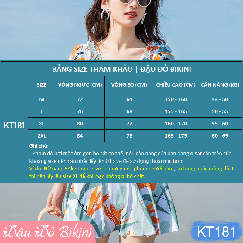 Bộ bơi 2 mảnh nữ thời trang, áo croptop vai bèo &amp; quần váy điệu xinh, lưng trần cách điệu sexy, thun bơi co giãn cao, thoải mái dễ chịu khi mặc | KT181