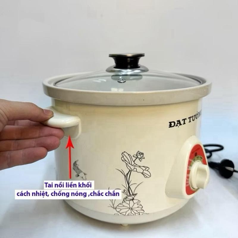 [AnhOtShop] Nồi Kho Cá Nấu Chậm Đạt Tưởng 1.5L – Lòng Sứ Dày, Giữ Nhiệt Tốt, Kho Cá Không Bị Vỡ, Tiết Kiệm Điện, Bền Hơn Loại Thường
