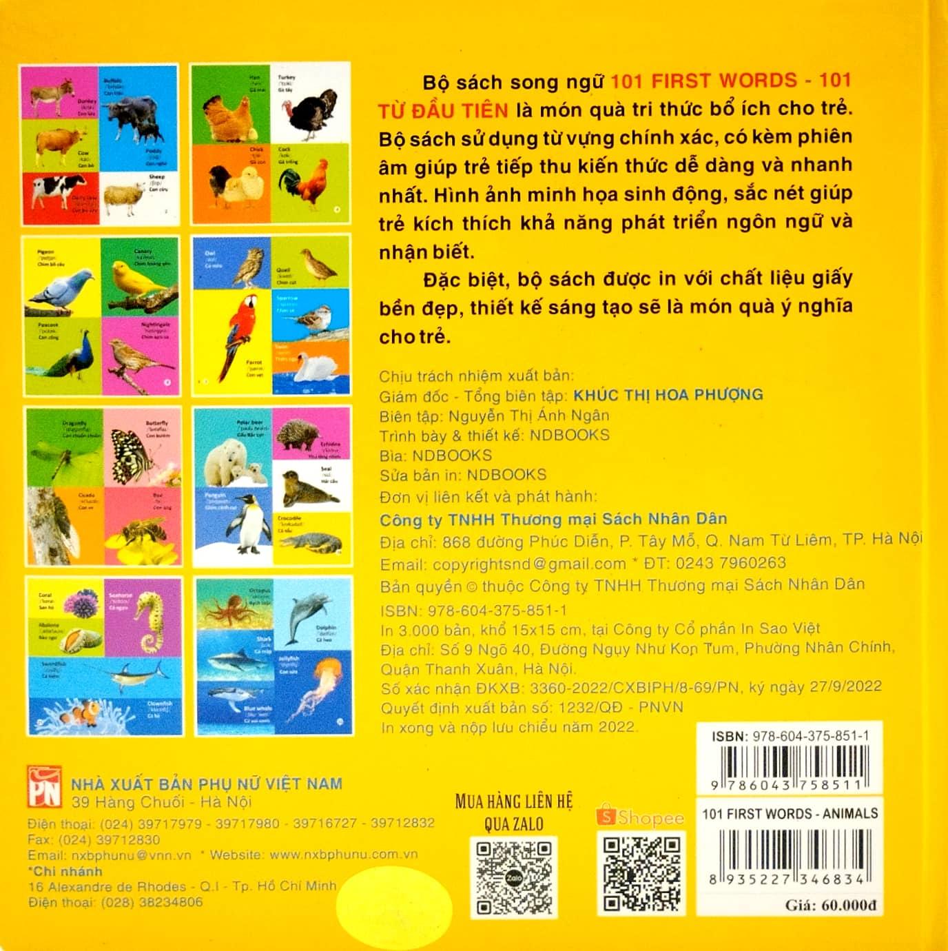 101 First Words: Animals - 101 Từ Đầu Tiên: Động Vật