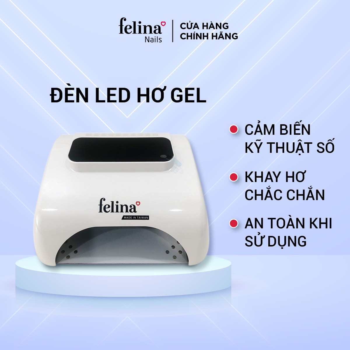 Đèn LED hơ gel 36 Watt Felina an toàn gọn nhẹ không ảnh hưởng đến da tay hoặc gây hại cho mắt