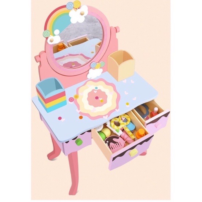 Bàn trang điểm cầu vồng cho bé 83cm