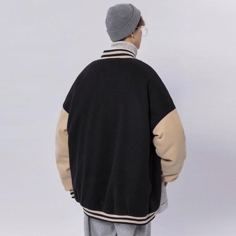 Áo khoác bomber unisex thun nỉ in hình cậu bé siêu đáng yêu,phong cách hàn quốc