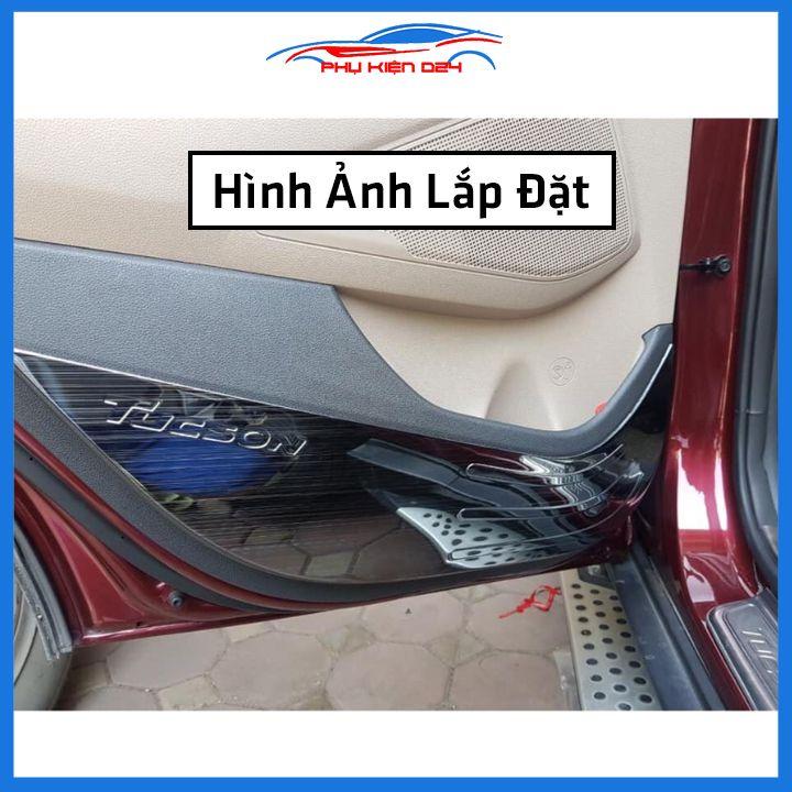 Bộ ốp tapli Tucson 2016-2017-2018-2019-2020-2021, 2022-2023 vân Titan chống xước va đập khi mở cửa và làm đẹp xe