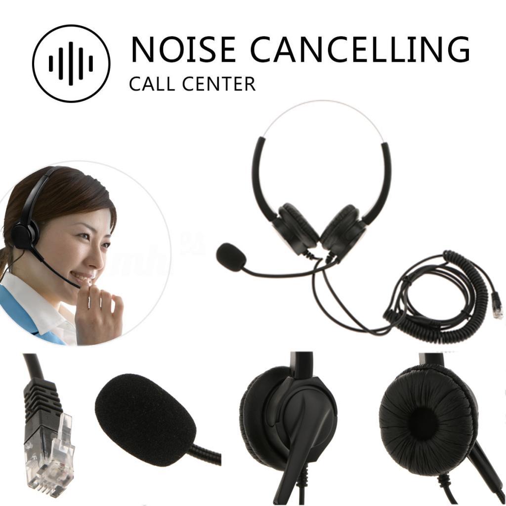 Telephone Headset Noise Cancelling with Mic RJ9 for Call Center Telephones