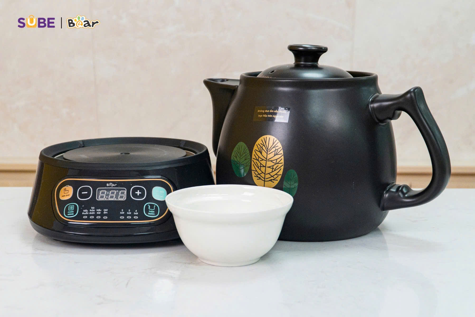 [Hàng chính hãng] Ấm Sắc Thuốc bằng điện tự ngắt Bear SB-AST35 -  500W, Chế độ Hẹn giờ, Giữ ấm