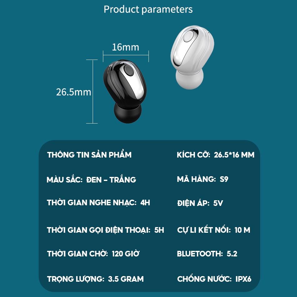 Tai Nghe Bluetooth Đơn 1 Chiếc Tai Nghe Không Dây A9 Kết Nối 5.1 Cự Li 10 Mét DZ-109 DZ-109