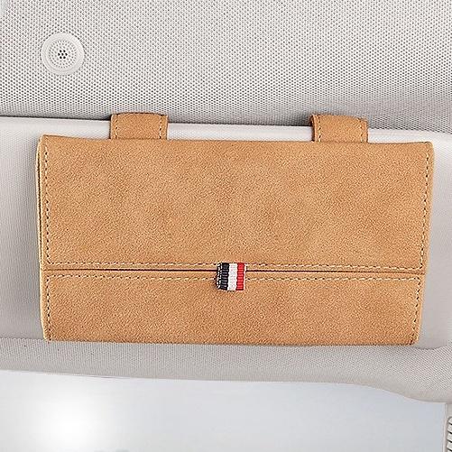 Hộp Đựng Mắt Kính Đa Năng Bằng Da Lộn Gắn Xe Hơi