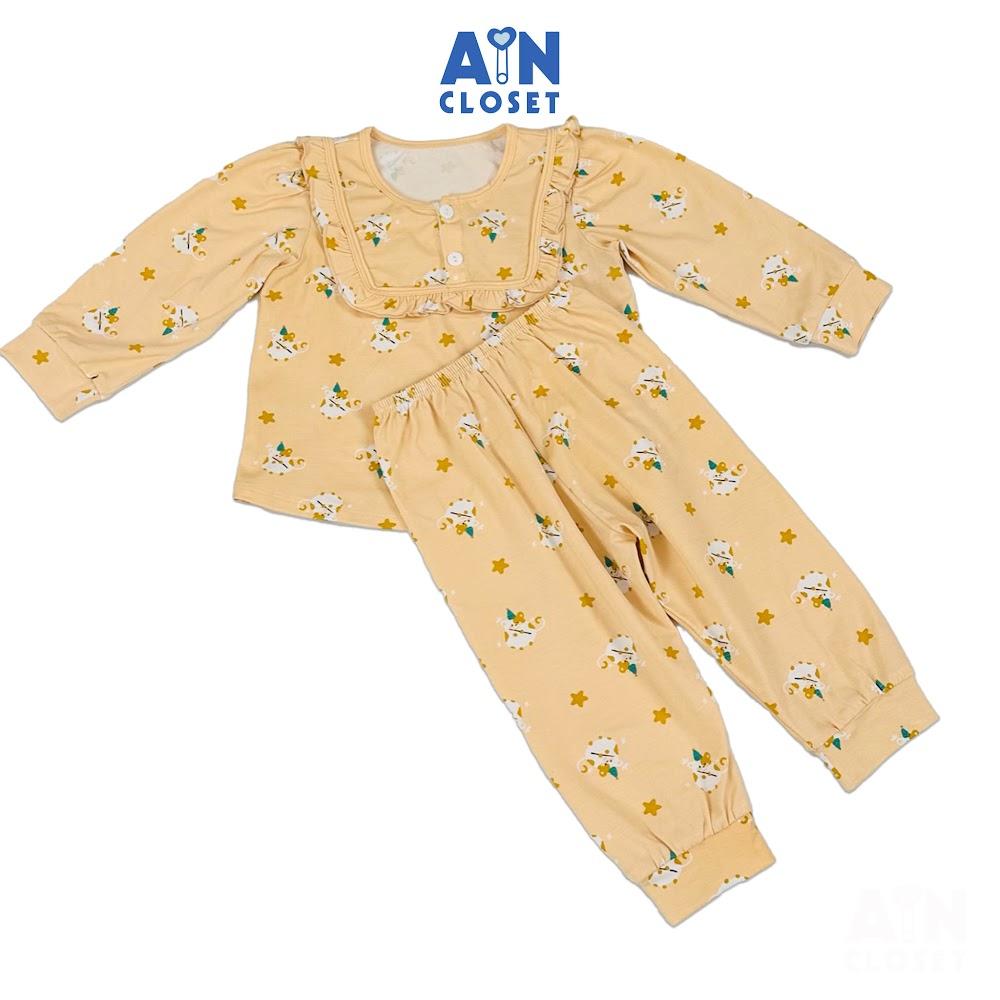 Bộ quần áo Dài bé gái họa tiết Chuột Hamster Vàng Thun lụa - AICDBGCPVVX5 - AIN Closet