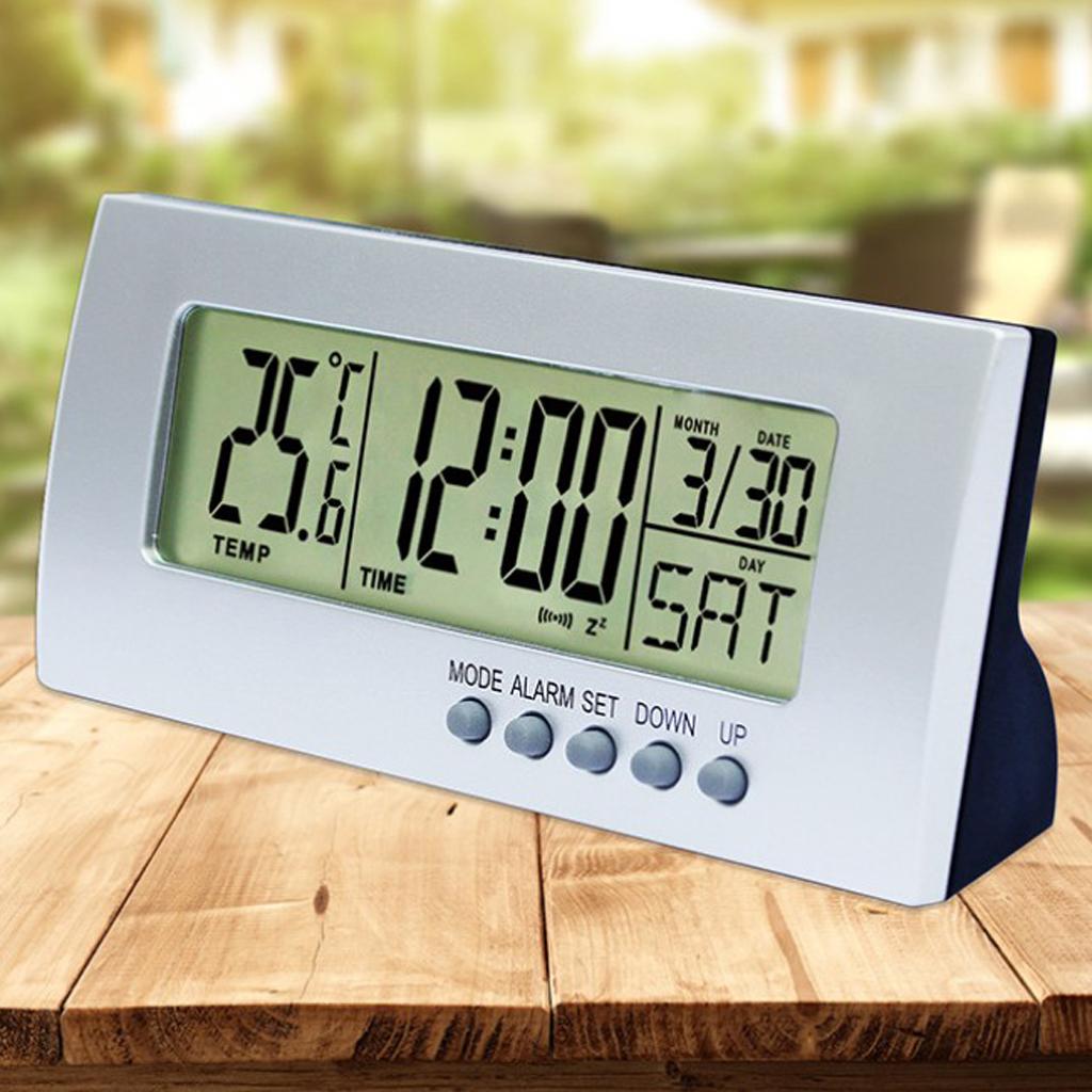 2xMultifunctional LED Digital Alarm Clock Thermometer Thermometer Temp