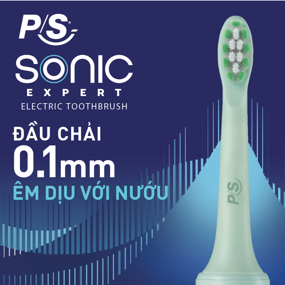 Bộ bàn Chải Điện P/S Sonic Expert Chuyên Gia Sóng Âm - Công Nghệ Sóng Âm, Chải Sạch Mảng Bám Tới 8X - Xanh Mint