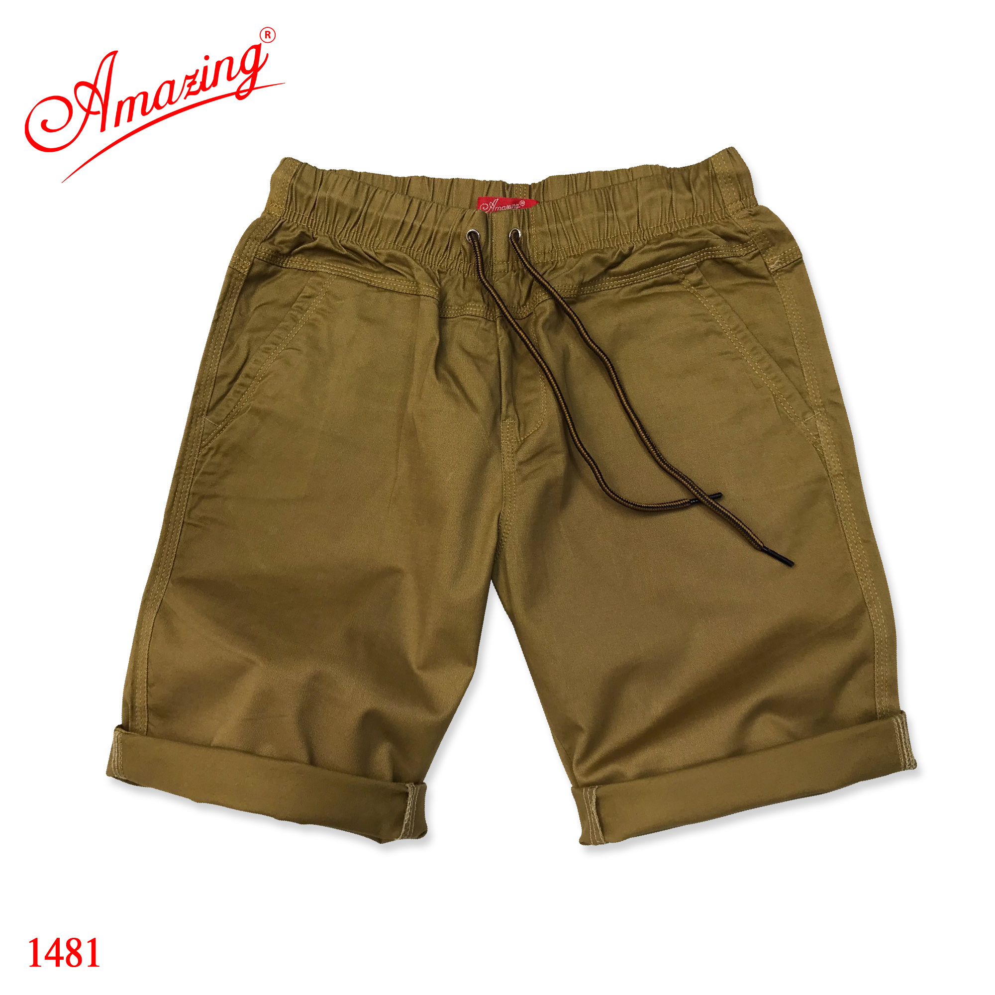 Quần sọt nam thương hiêu Amazing, phong cách thể thao, short kaki lưng thun unisex, có big size