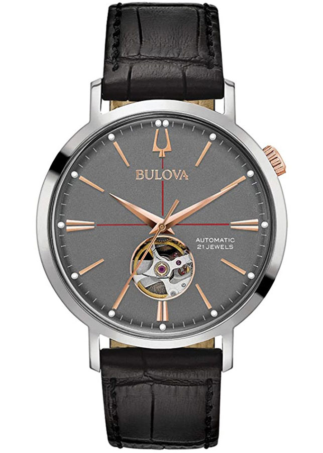 Đồng Hồ Nam Bulova Dây Da 98A187 - Mặt Xám