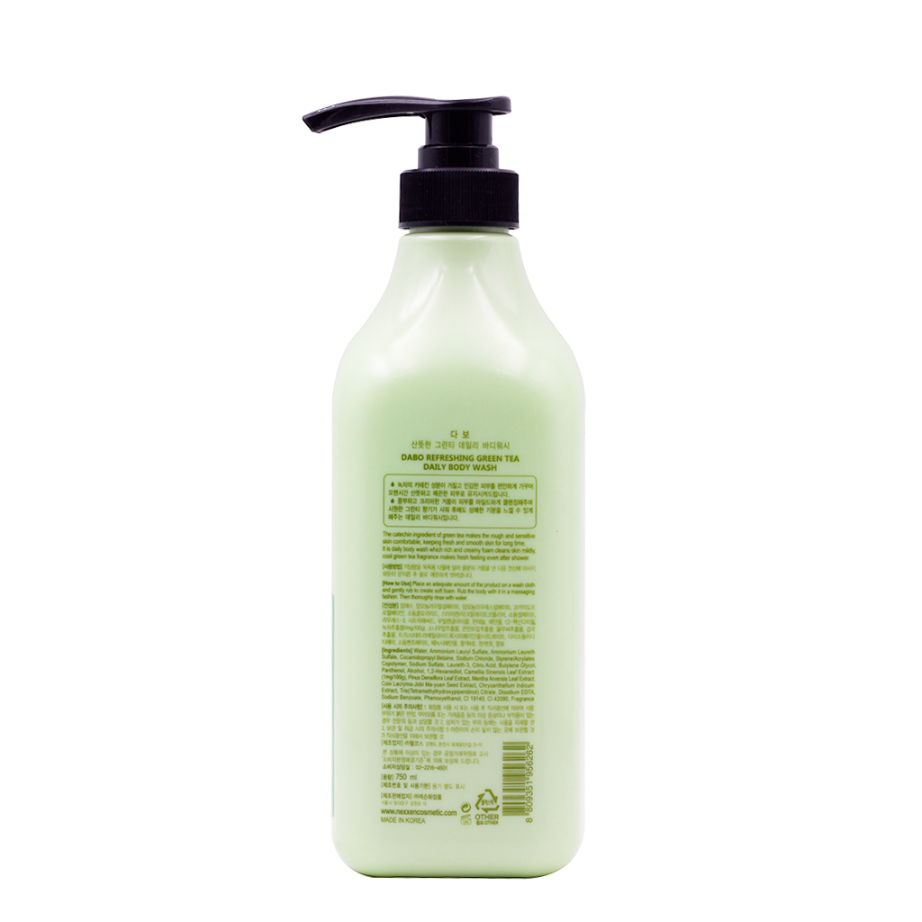 Sữa tắm ngừa lão hóa da hương nước hoa cao cấp Hàn Quốc Dabo Green Tea Daily Body Wash (750ml) – Hàng chính hãng