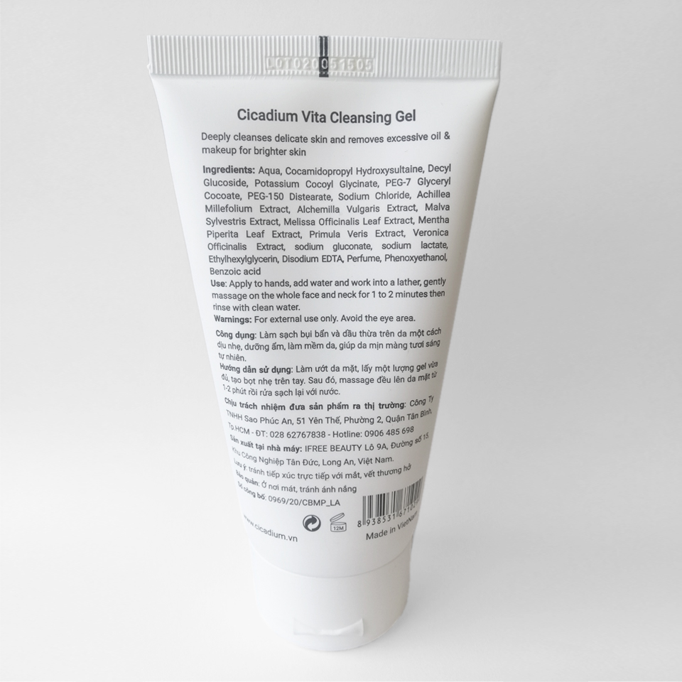 Gel rửa mặt dịu nhẹ Cicadium Vita Cleansing Gel 150ml