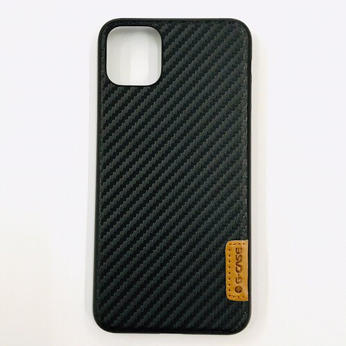 Ốp lưng cho iPhone 11 Pro Max hiệu G-Case Dark Leather Carbon mỏng 1 mm - Hàng nhập khẩu