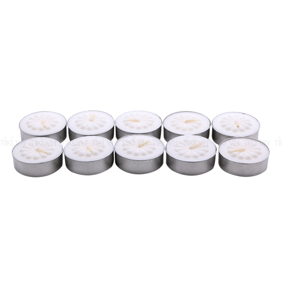 Combo 3 Hộp 10 Nến Tealight Trắng Không Khói Mỗi Nến Đốt 4 Giờ (30 Cái)