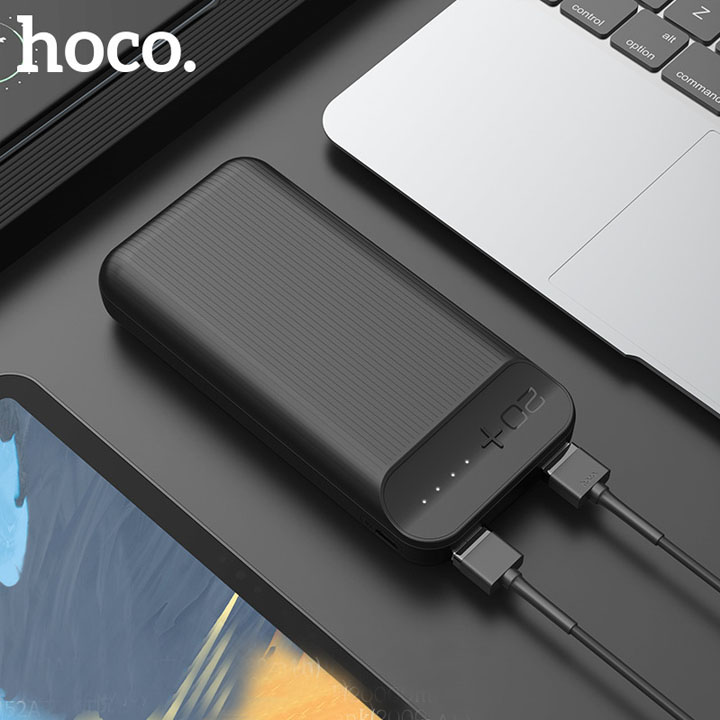 Pin Dự Phòng Polymer A+ 2 Cổng Usb 2.0A 20000mah Hoco J52A đèn led - Hàng nhập khẩu