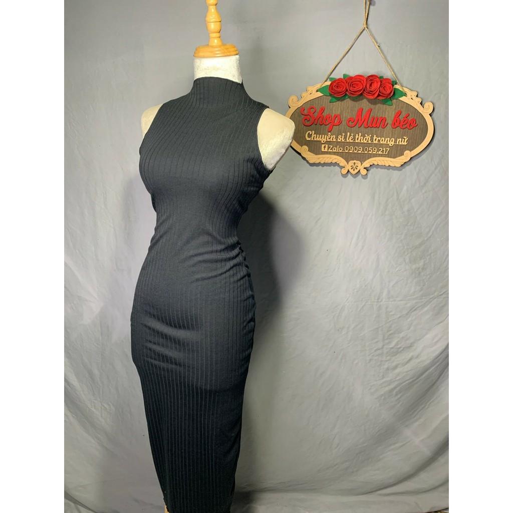 Đầm Body Phom Dài Cổ Lọ Chất Thun Gân Thích Hợp Mặc Đi Chơi Đi Dạo Phù Hợp Với Mọi Phong Cách