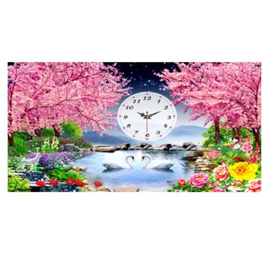 Tranh Đính Đá VỢ CHỒNG THIÊN NGA . Kích Thước: 83cm x 55cm