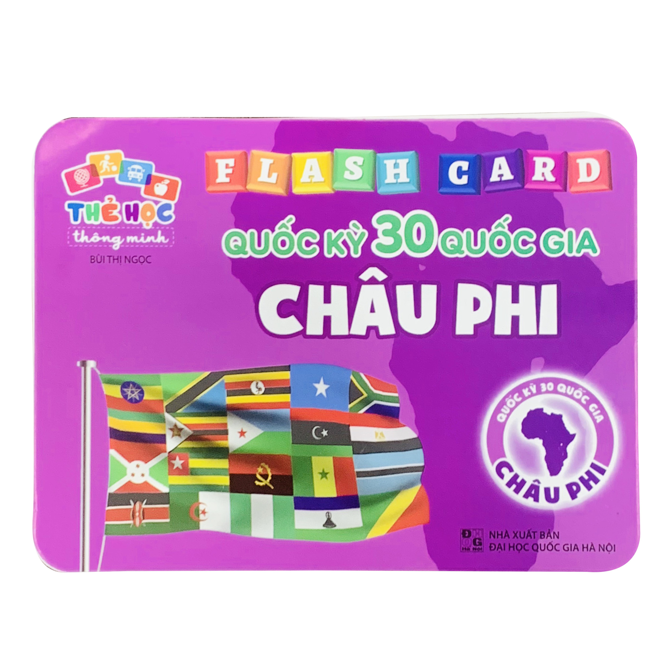 Đồ Chơi Thông Minh Thẻ Học Song Ngữ Cho Trẻ Phân Biệt Quốc Kỳ Của 30 Quốc Gia Châu Phi- Bộ Thẻ 30 Thẻ Học