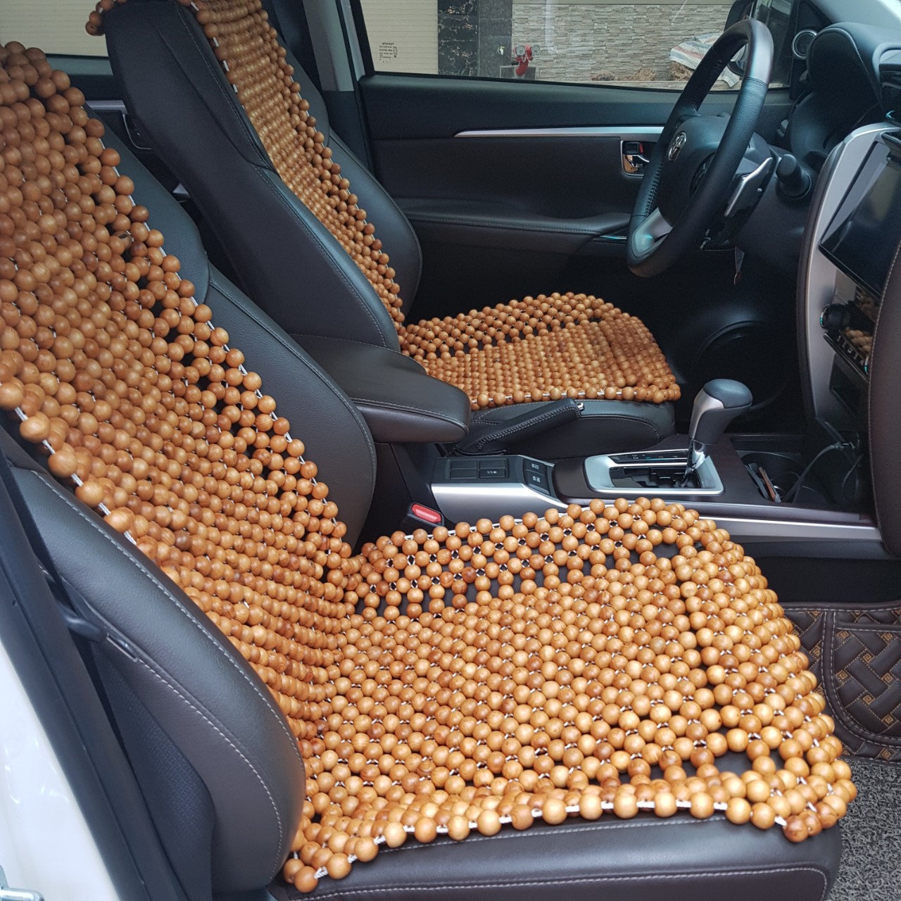 Đệm lót ghế ô tô hạt gỗ Pơ Mu 100% tự nhiên tựa lưng massage trên ô tô - Dạng Cài Đàn - Kích thước: 1,25x0,46m - Trọng lượng: 2,7Kg - Mã: PM-D