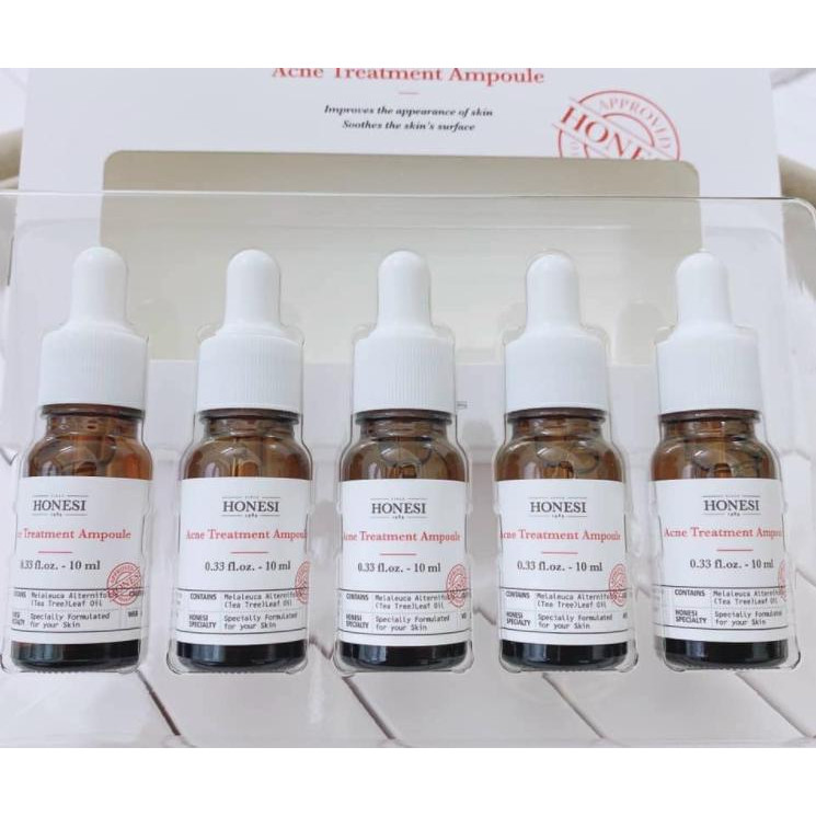 Sét Serum Giảm Mụn Nhanh Lành Tính HONESI Acne Treatment Ampoule (10ml x 5 lọ) - Hàn Quốc