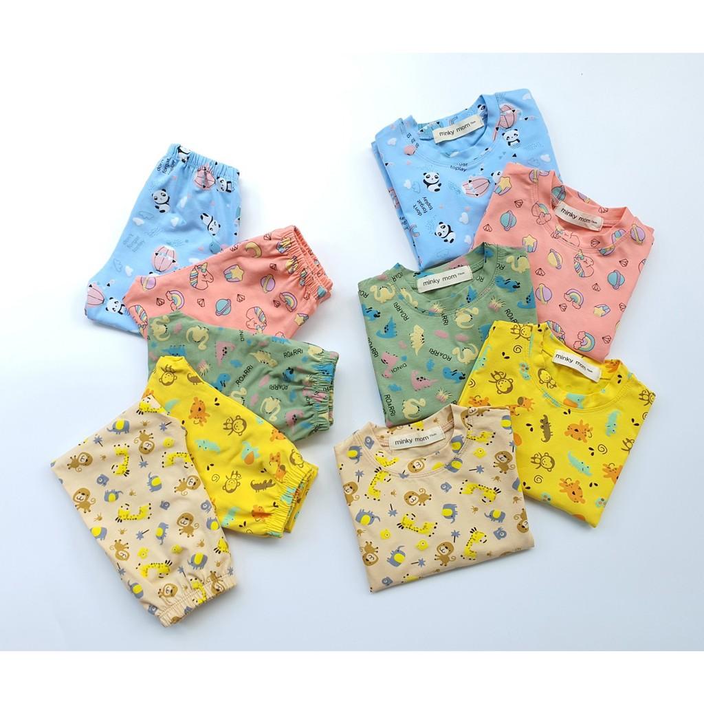 Bộ Cotton (mẫu3) Minky mom in hình ngộ nghĩnh cho bé trai và bé gái (5-18kg)