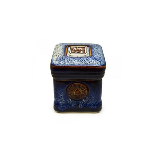 Hộp văn hóa  Đông Gia-màu men hỏa biến  tự nhiên Xanh sóng biển 8094
