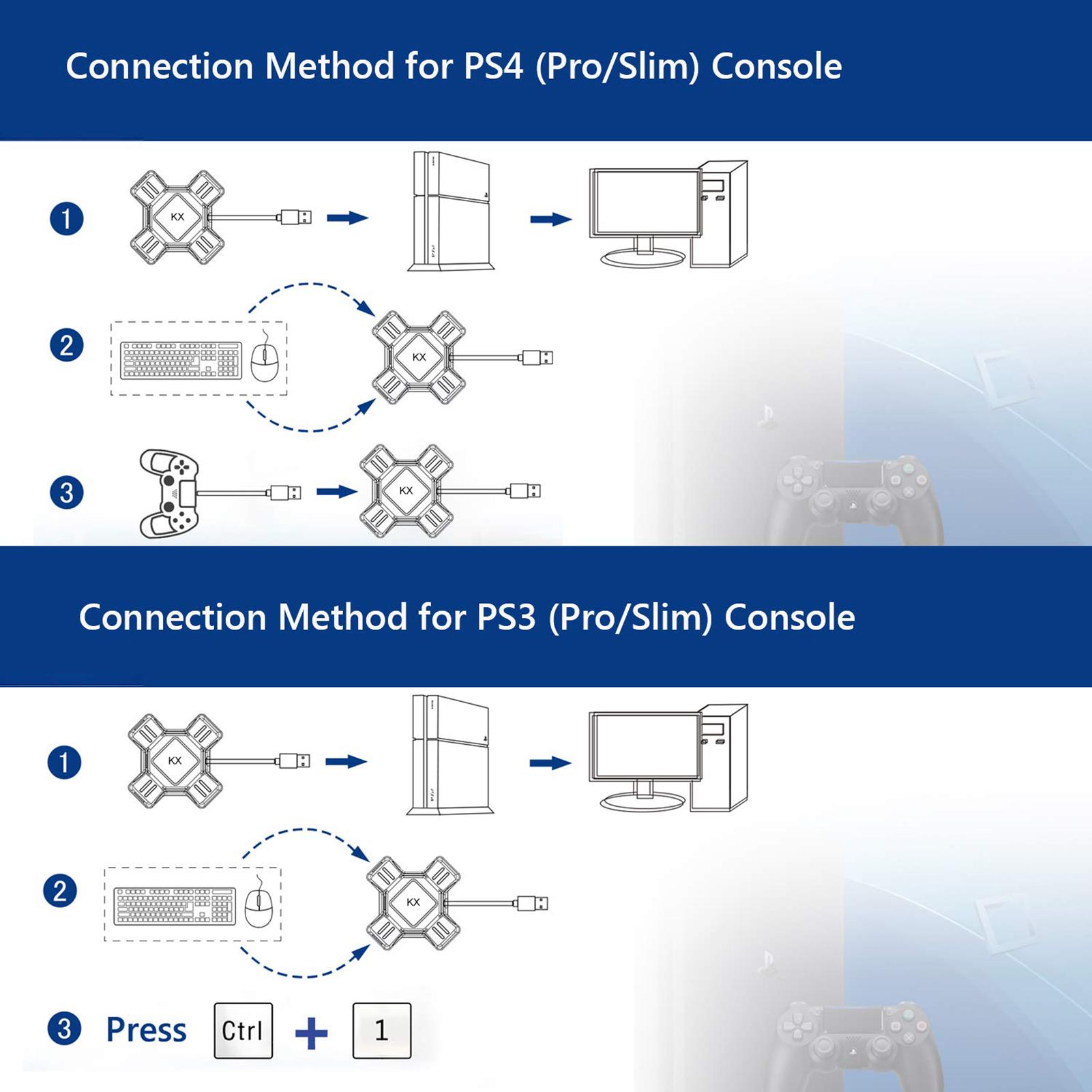Bộ chuyển đổi chuột di động thay thế cho Switch / X-box / PS5 / P-S-4 / PS3 KX Gamepad
