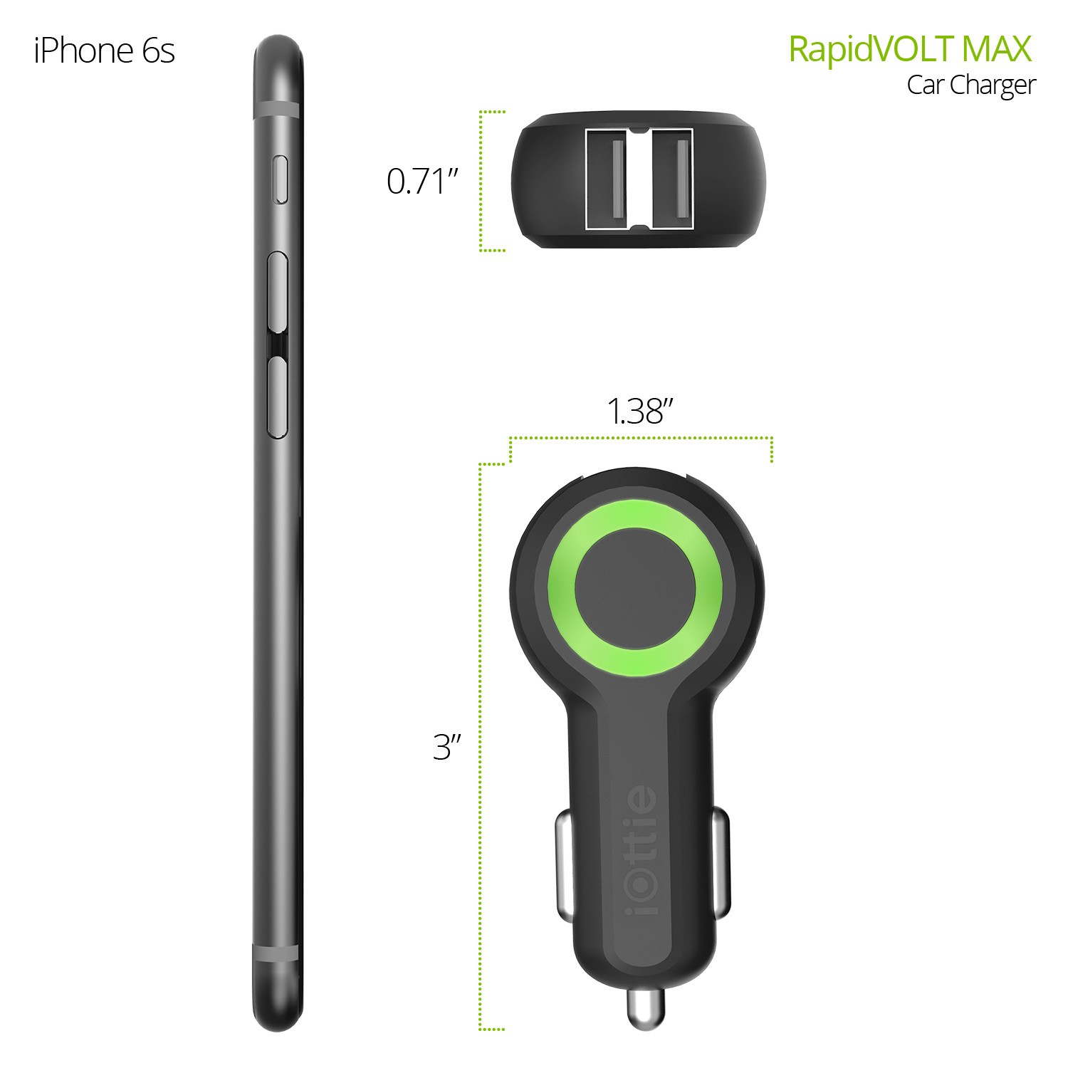 Sạc điện thoại trên ô tô 2 cổng USB - iOttie Hoàng Gia - Hàng chính hãng