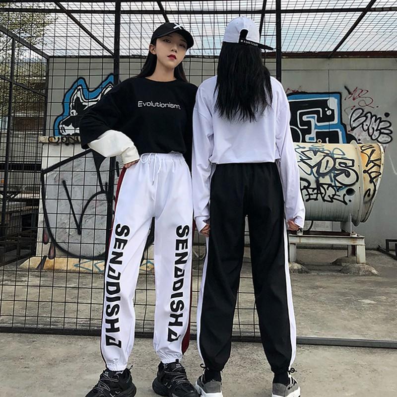 Quần Dài Nữ Ống Rộng Thời Trang Phong Cách Harajuku