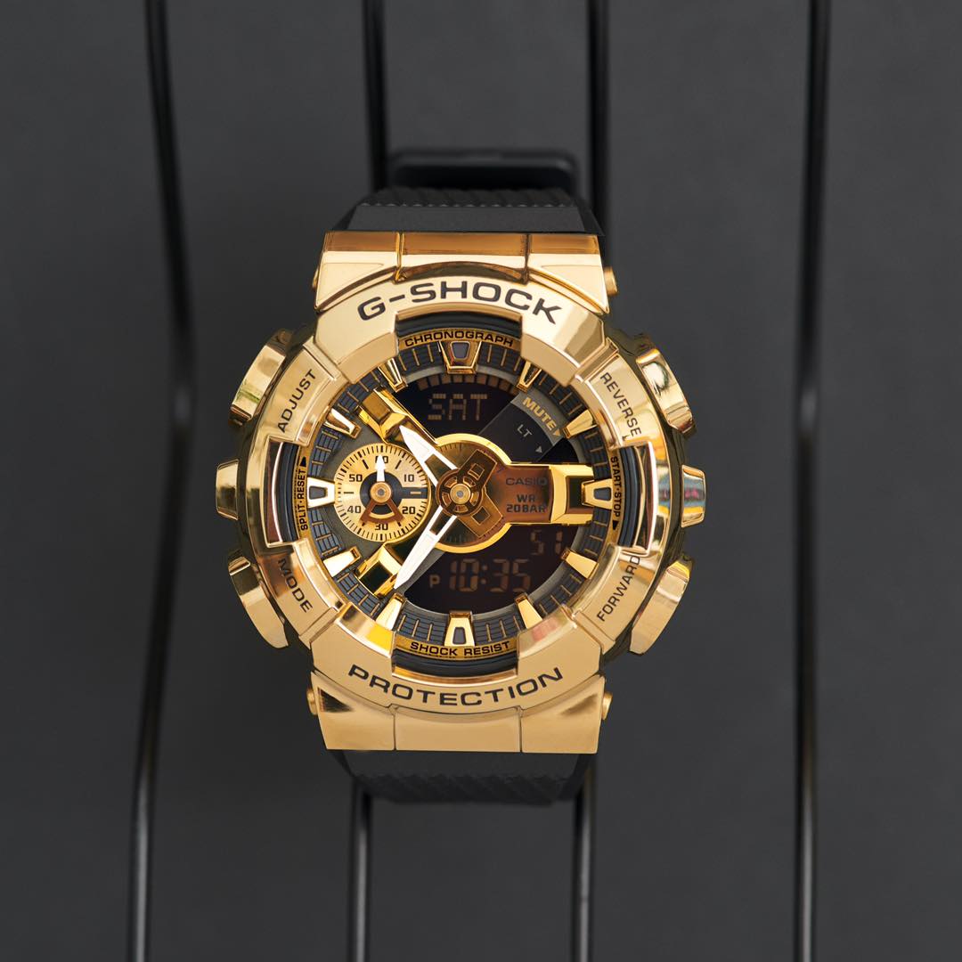 Đồng Hồ Nam Casio G-Shock GM-110G-1A9DR Chính Hãng | G-Shock GM-110G-1A9DR Gold Metal Dây Nhựa