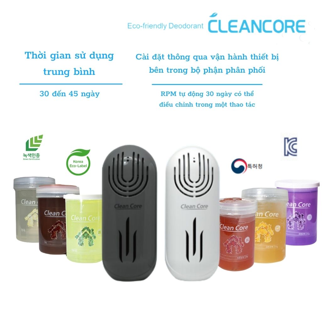 Máy khuếch tán khử mùi Clean Core Dispenser Gel - Nhập khẩu Hàn Quốc