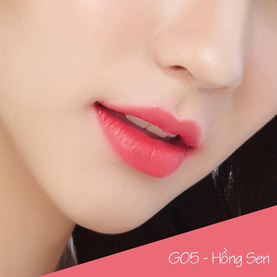 Son GOLD Matte Lipstick 2in1 Mini Garden Màu Hồng Sen