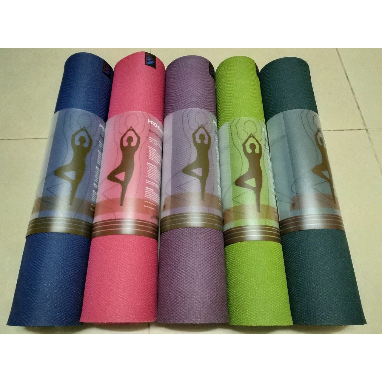 Thảm tập yoga Pro-Care TPE siêu bám 5mm (tặng kèm túi đựng thảm Sportslink)