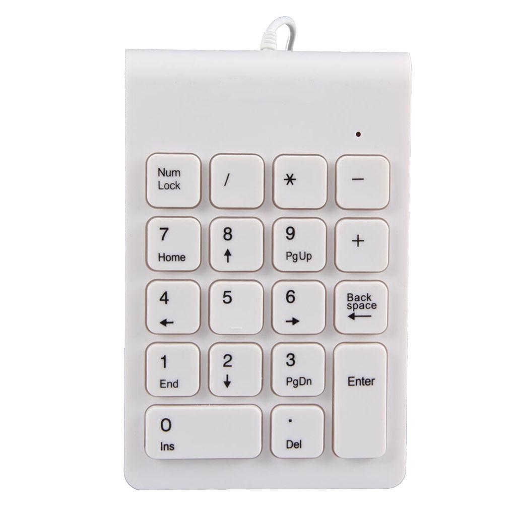 USB 18 Keys Num Pad Numeric Keypad Keyboard for Laptop Notebook White