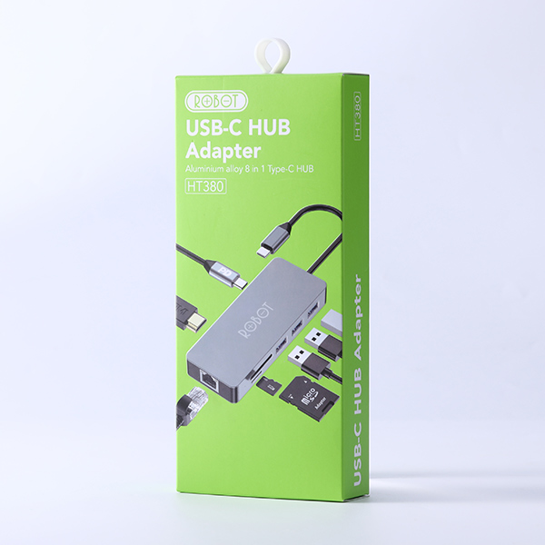 HUB USB-C Chuyển Đổi Đa Năng ROBOT HT380 8 In 1 [HÀNG CHÍNH HÃNG]