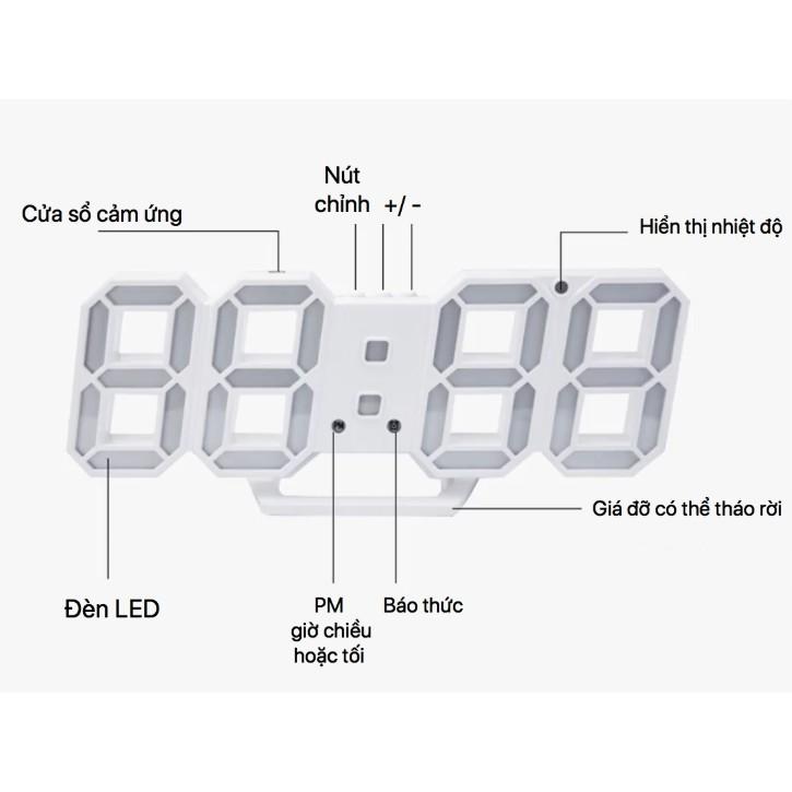 Đồng hồ LED kỹ thuật số phong cách hiện đại Silver Moon