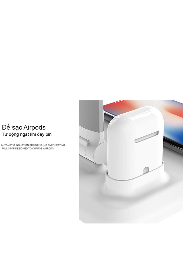 ĐÈN BÀN KIÊM ĐẾ SẠC 4 TRONG 1 NHÀ TÁO IPHONE, APPLE WATCH, AIRPODS