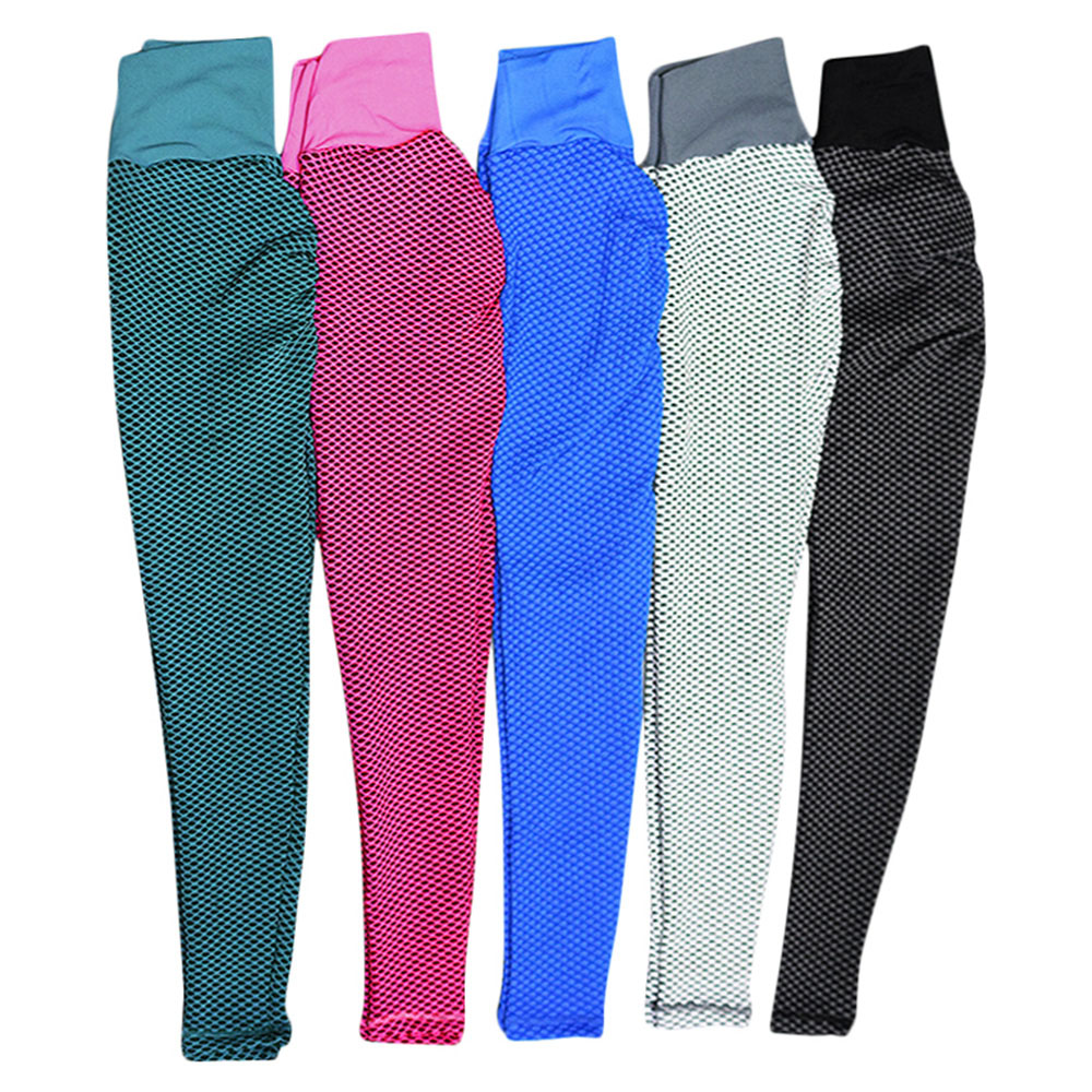 Quần tập gym,yoga lưng cao tôn dáng bằng vải pha polyester và spandex, nó co giãn, hút ẩm và khô nhanh